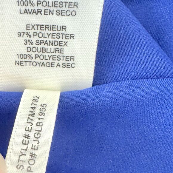 Eliza J Royal Blue Ruffle Cut-Out Sleeve A-line Dress Size 8 Cold Shoulder - Picture 14 of 14